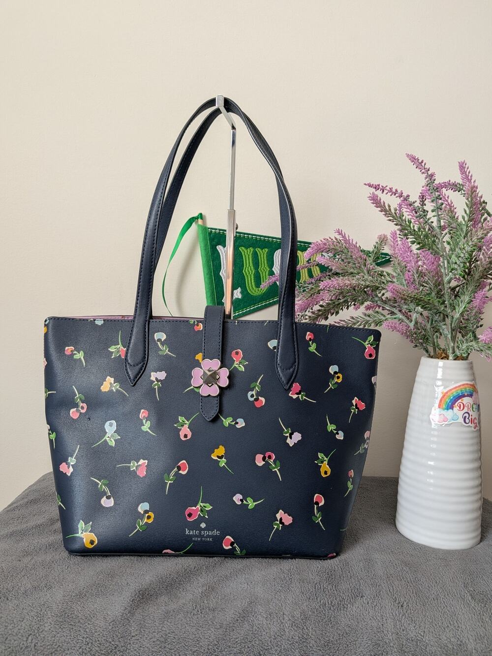 Kate Spade Kacy navy wildflower ditzy tote